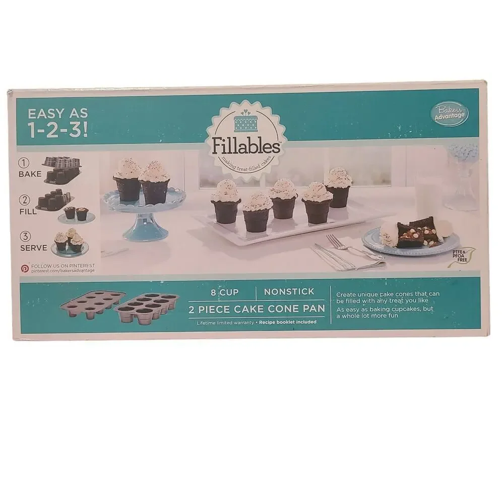 Baker's Advantage‎ Fillables 8 Cup Nonstick 2 Piece Cake Cone Pan Gray